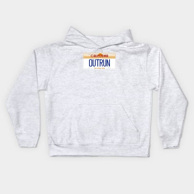 Outrun Plate 8-Bit Kids Hoodie by CCDesign